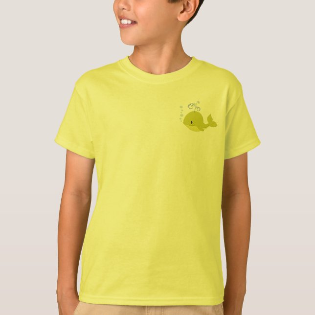 Min Baby Grönt Whale T Shirt (Framsida)