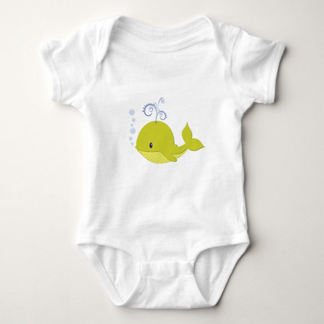 Min Baby Grönt Whale T Shirt (Framsida)