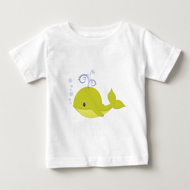 Min Baby Grönt Whale T Shirt (Framsida)