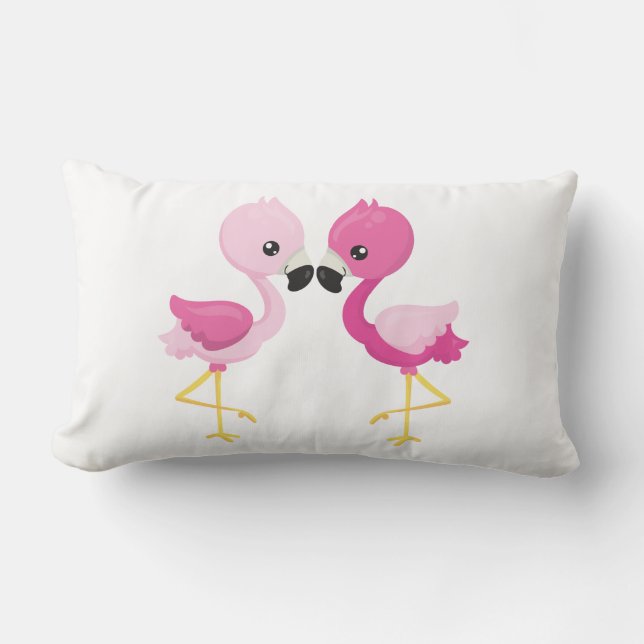 Min Baby Rosa Flamingos Lumbarkudde (Framsida)