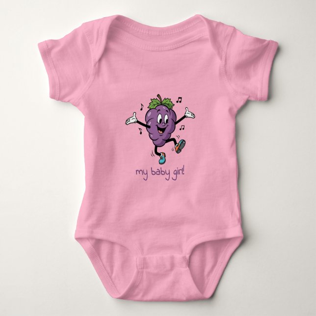 Min Babyflicka Glad Druva T Shirt (Framsida)