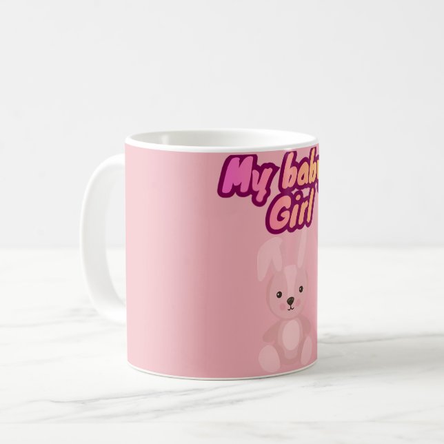 Min Babyflicka Söt Kanin Kaffemugg (Framsida vänster)