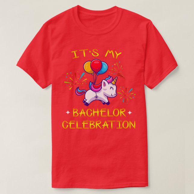 Min Bachelor Firande Unicorn Funny Giftermål T Shirt (Design framsida)