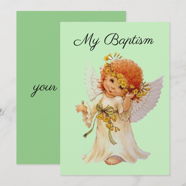 Min baptismängel inbjudningar (Fram/baksida)