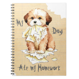 Min bärbara Lhasa Apso Ate Min hemläxa Anteckningsbok