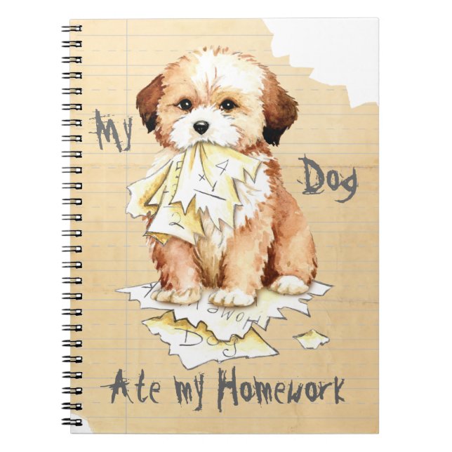 Min bärbara Lhasa Apso Ate Min hemläxa Anteckningsbok (Framsidan)