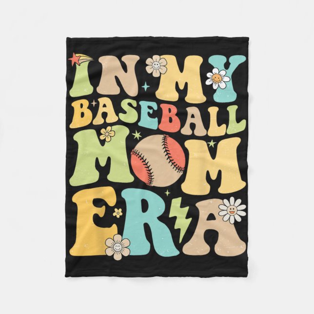 Min Baseball Mamma Era Funny Baseball Mamma Mor Da Fleecefilt (Framsidan)