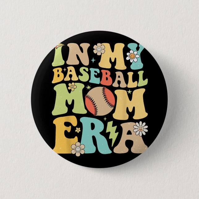 Min Baseball Mamma Era Funny Baseball Mamma Mor Da Knapp (Framsida)