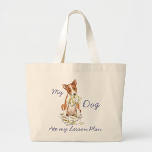 Min Basenji Ate My Lesson Plan Jumbo Tygkasse
