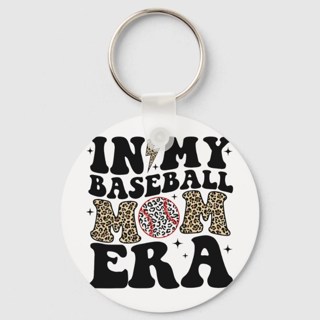 Min baskiska Mamma Era Leopard Mamma Baseball Mamm Nyckelring (Framsida)