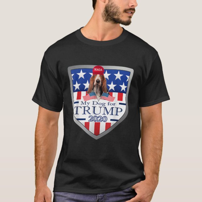 Min Bassett Hound for Trump T-shirt (Framsida)