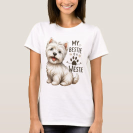 MIN BÄSTA ÄR MIN WESTIE VÄSTER HIGHLAND WHITE T SHIRT