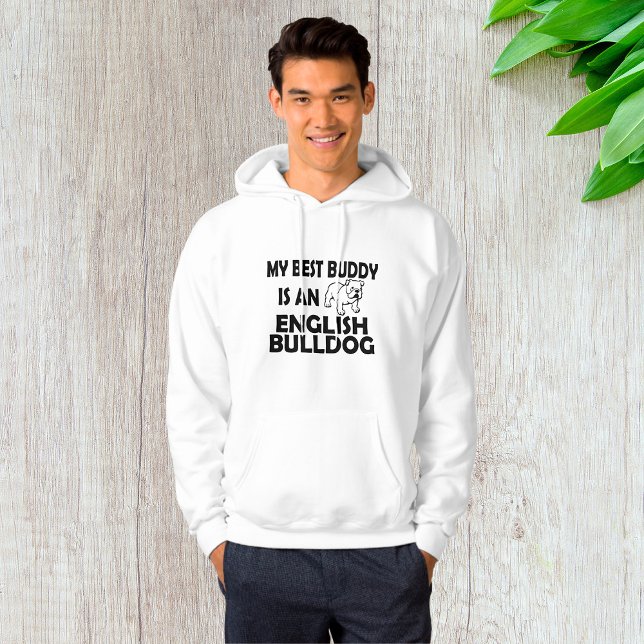 Min bästa Buddy är en engelsk bulldog Hoodie (Skapare uppladdad)