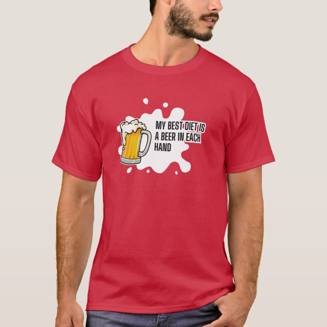 Min bästa diet är en öl – Roligt drickandepresent T Shirt (Framsida)