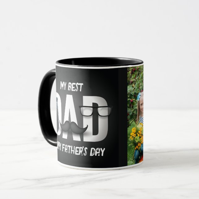 Min bästa PAPPA någonsin, Fars dag fotokaffe Mugg (Framsida vänster)