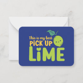 Min bästa Pickupa Lime Funny Pun Cute Valentine Da Anteckningskort