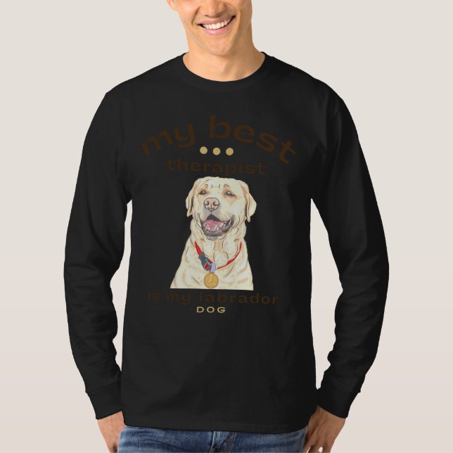 Min bästa terapi är Hund Labrador T Shirt (Framsida)