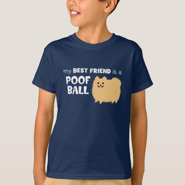 Min bästa vän är en BÖGBOLL - gulliga Pomeranian T Shirt (Framsida)