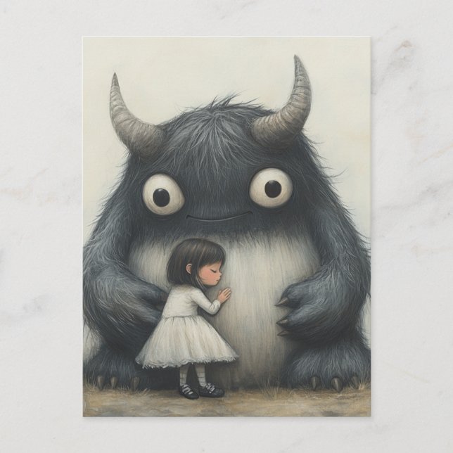 Min bästa vän barn och monster vykort (Framsida)