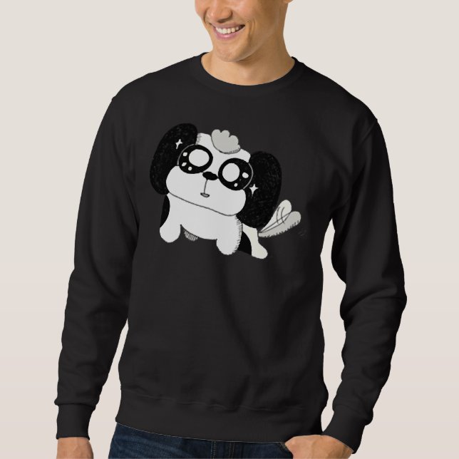 Min bästa vän Bow Shihtzu aktiv Lång Ärmad Tröja (Framsida)