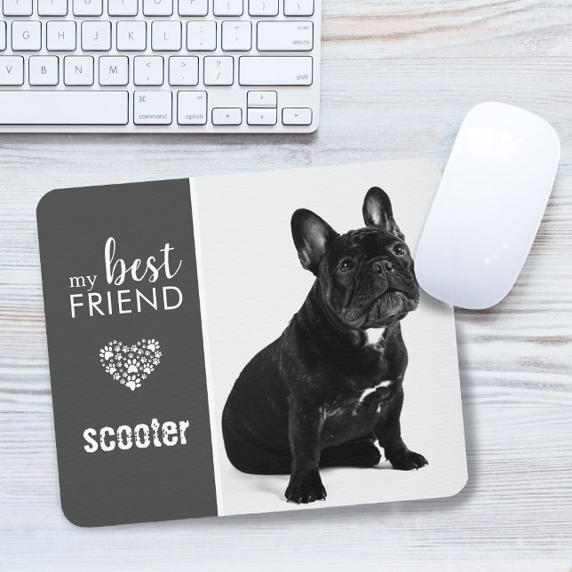 Min bästa vän&d-Personlig för Pet-foto Musmatta (My Best Friend B&W Pet Photo Personalized Mouse Pad)
