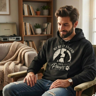 Min bästa vän har tassar hoodie - Vintage hundälsk