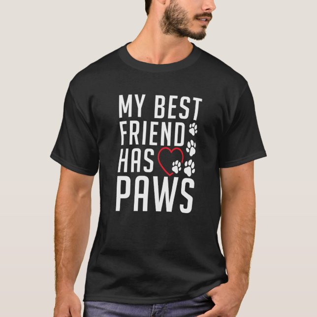 Min bästa vän har tassar Kitty Katt T Shirt (Framsida)