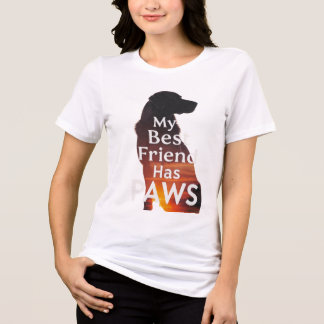 Min bästa vän har tassar - Siluett av hund vid sol T Shirt