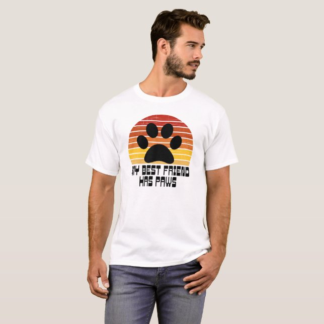 Min bästa vän har Tassar T Shirt (Hel framsida)