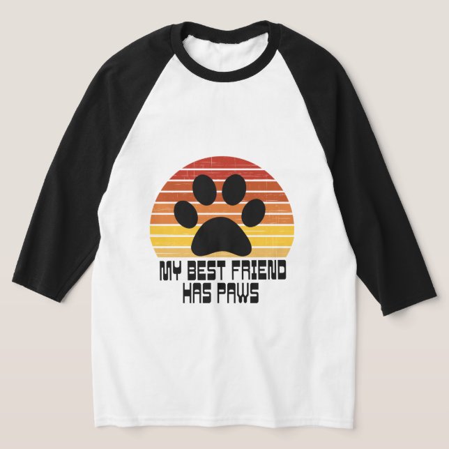 Min bästa vän har tassar   t shirt (Laydown)