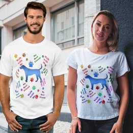 Min bästa vän Hund går med mig Tass White Unisex T Shirt