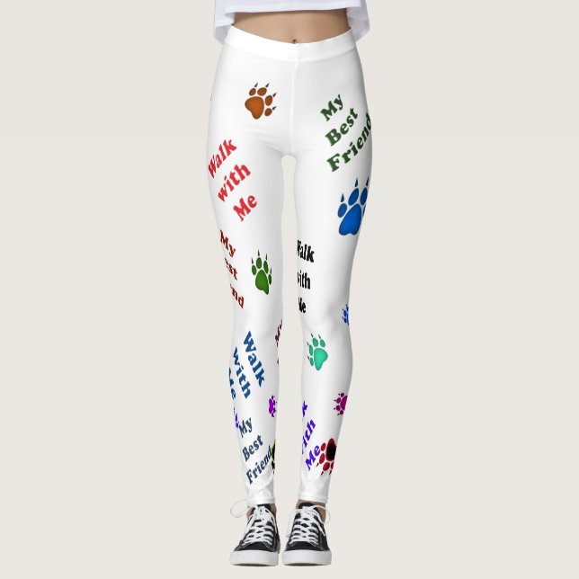 Min bästa vän hund tass leggings (Framsida)