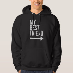 Min bästa vän med pil Lämnat Bestie 2 Hoodie
