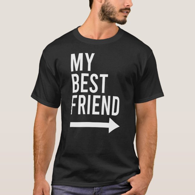 Min bästa vän med pil Lämnat Bestie 2 T Shirt (Framsida)