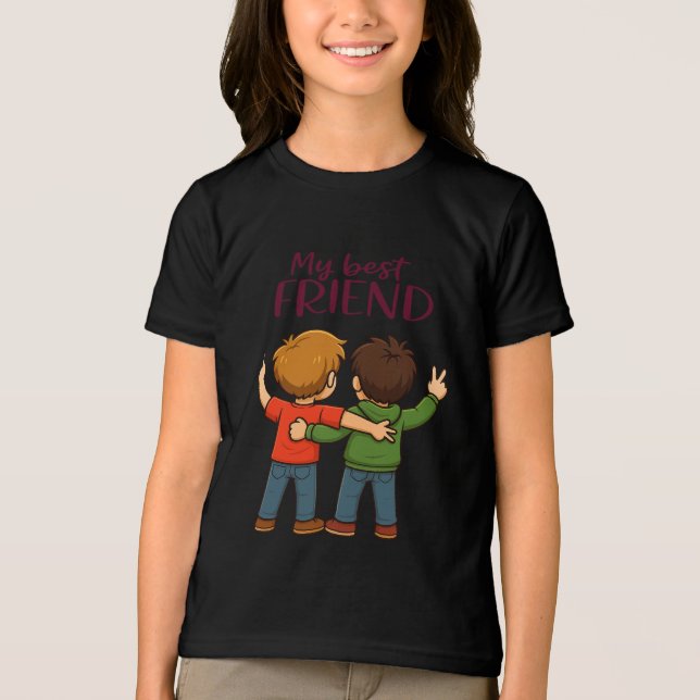 Min bästa vän söta tecknade design ungdom Bella T Shirt (Framsida)