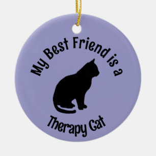 Min bästa vän (terapeutiskt katt) julgransprydnad keramik