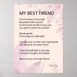 Min bästa vän - uppmuntrande Dikt Poetry Poster