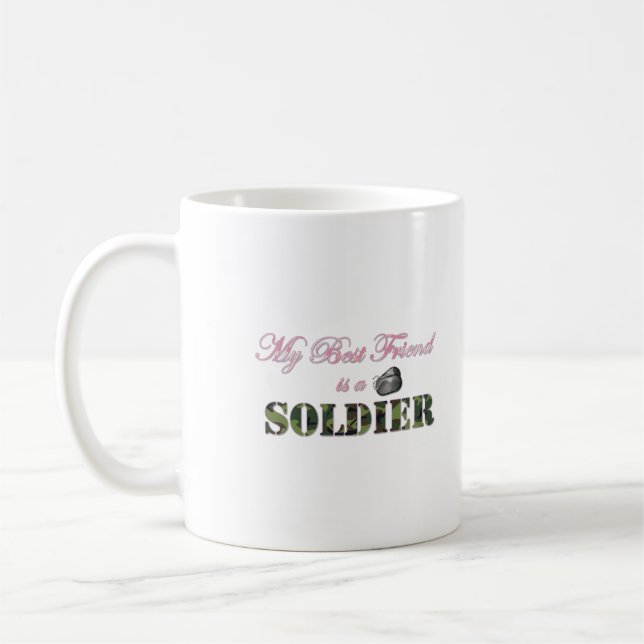 Min bäste vän är soldat - Militär make Kaffemugg (Vänster)