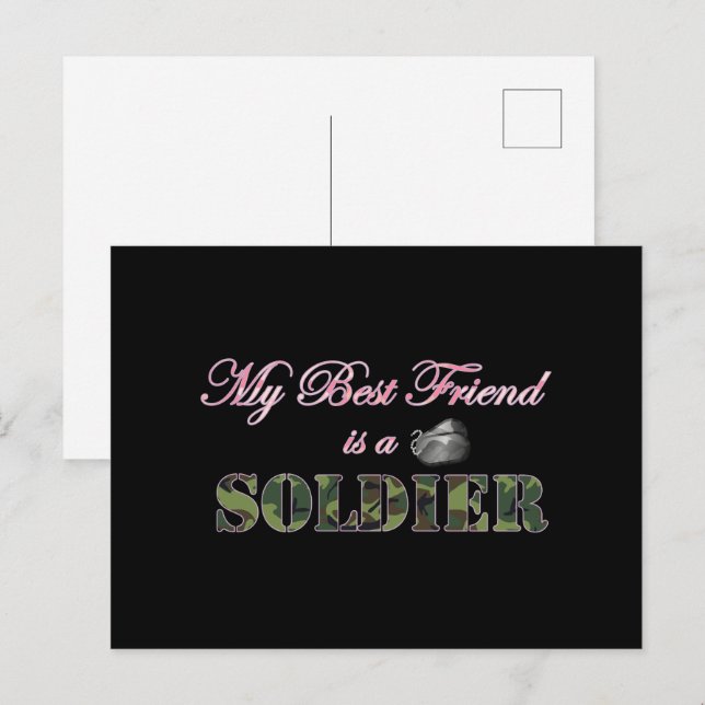 Min bäste vän är soldat - Militär make Vykort (Fram/baksida)