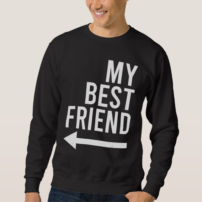 Min bäste vän med pilspetspunkt Höger Bestie De Lång Ärmad Tröja (Framsida)