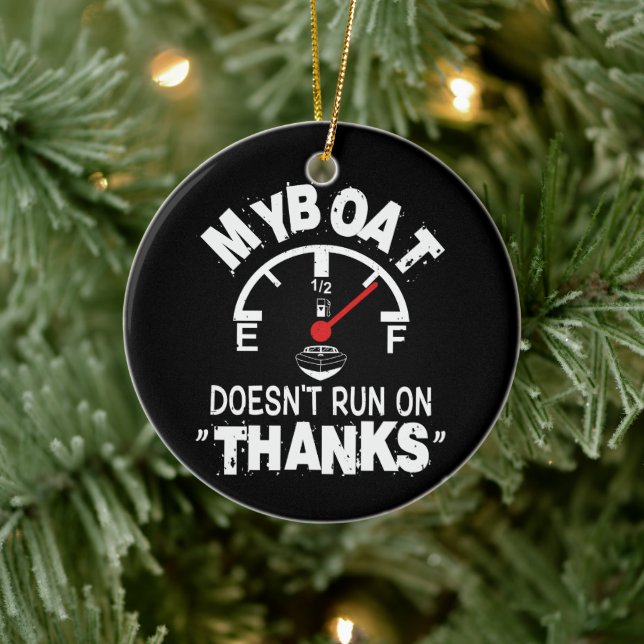 Min båt är inte Springa på TANKS, löjliga kapten G Julgransprydnad Keramik (Träd)