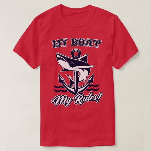 Min båtkapten Min Regler Anchor T Shirt (Design framsida)