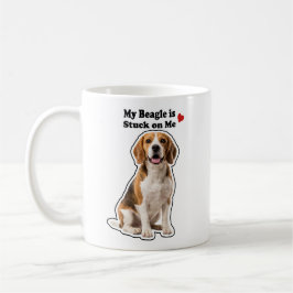 Min Beagle Är Klistrad På Mig Hundälskare Kaffemugg