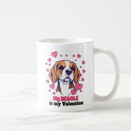 Min beagle är Min Valentine Hund Cute Funny Kaffemugg