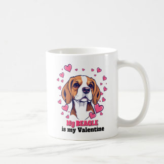 Min beagle är Min Valentine Hund Cute Funny Kaffemugg