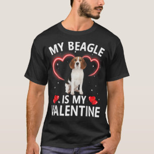 Min beagle är min Valentine Hund Puppy Älskare T Shirt
