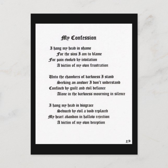 Min bekännelse vykort (Framsida)