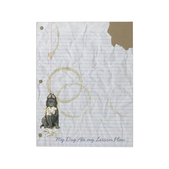 Min belgiska fårhund åt min Lesson-plan Anteckningsblock (Roterad)