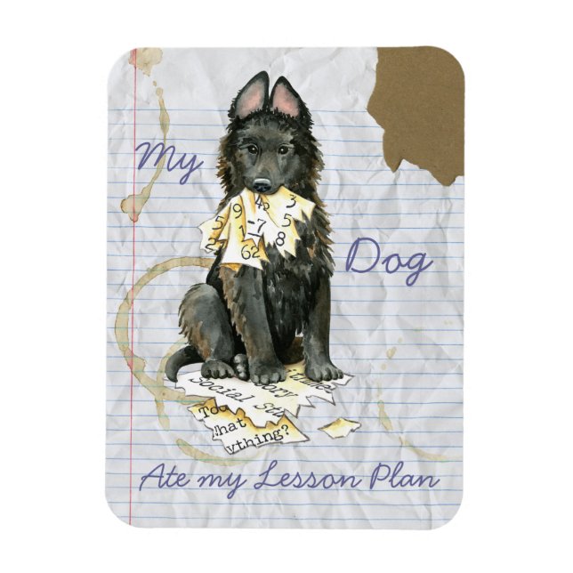 Min belgiska fårhund åt min Lesson-plan Magnet (Vertikal)