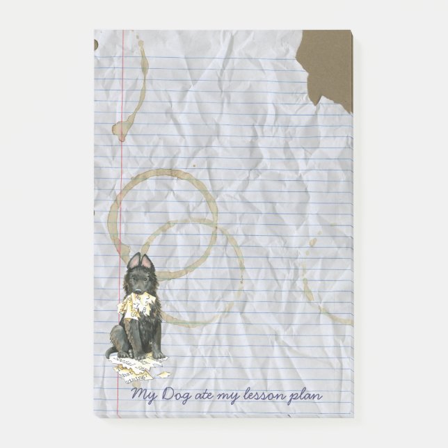 Min belgiska fårhund åt min Lesson-plan Post-it Block (Framsida)